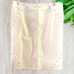 Metro style Stretch  Skirt‎ white stud accents